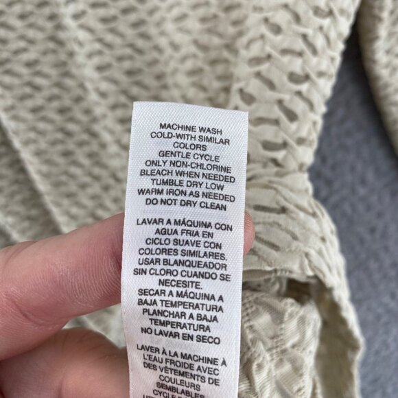 Chicos Top Womens 0 US Small Beige Textured Knit 3/4 Sleeves Pullover Stretch - Picture 7 of 10